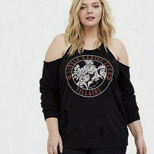 Torrid Disney Villains Single Ladies Club Cold Shoulder Sweatshirt NWT Size 4X